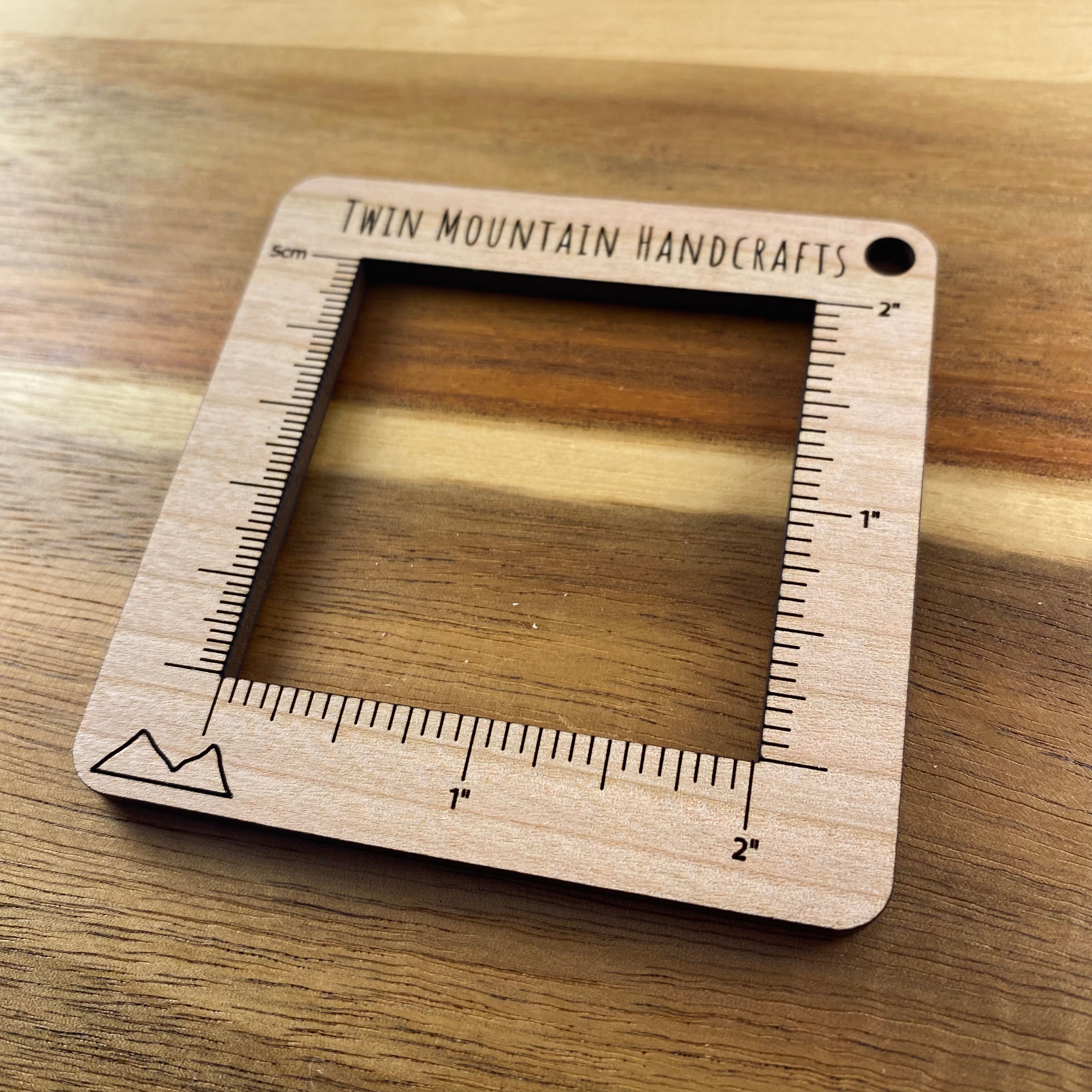 Wooden Swatch Ruler and Needle Gauge Tool (Metric and Imperial